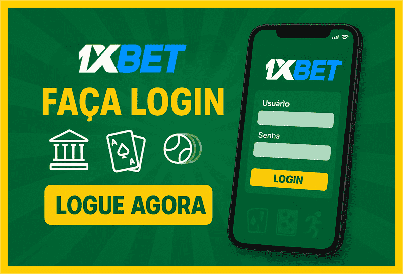 Imagem destacando login seguro na 1XBET para novos usuários